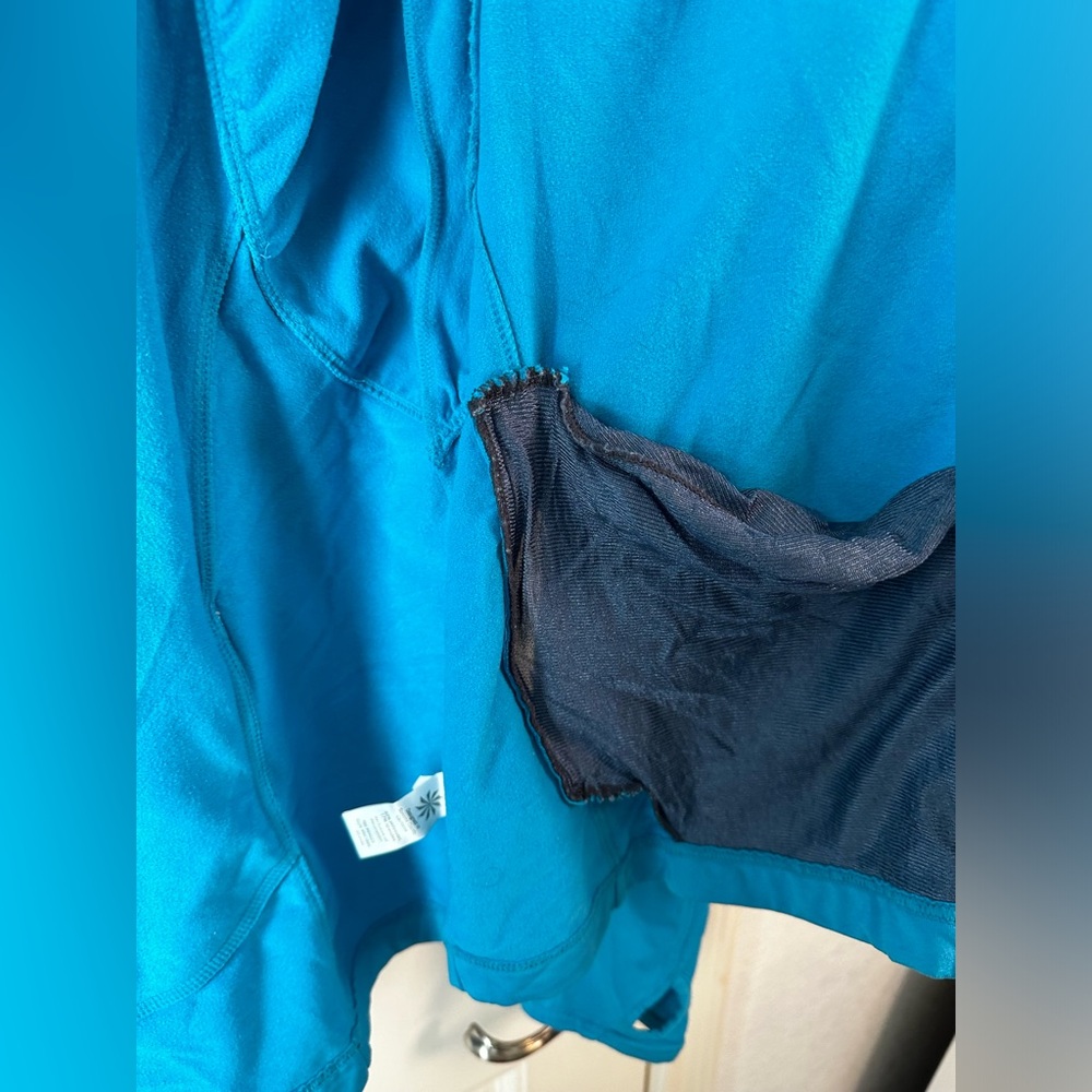 Athleta “Half Mile” Running Zip Up Jacket with Hoodie in Breaker size large - Picture 9 of 16